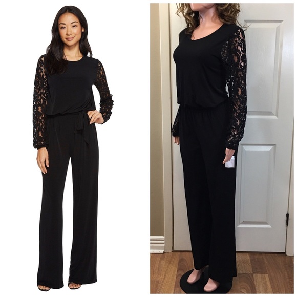 michael kors black lace jumpsuit